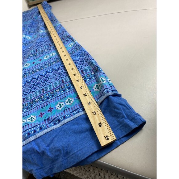 Kuhl Maxi Skirt size XS Blue Geometric Boho Festival Pull on Jersey Hippie - Picture 6 of 14